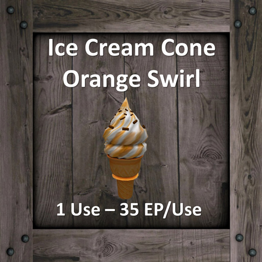 DFS Ice Cream Cone Orange Swirl (Texture Only)