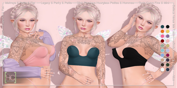 [HC] Zahra Top & Sleeves Fat Pack for Kupra, Kups, Maitreya, Legacy, Belleza, Slink, eBody, Signature & Tonic