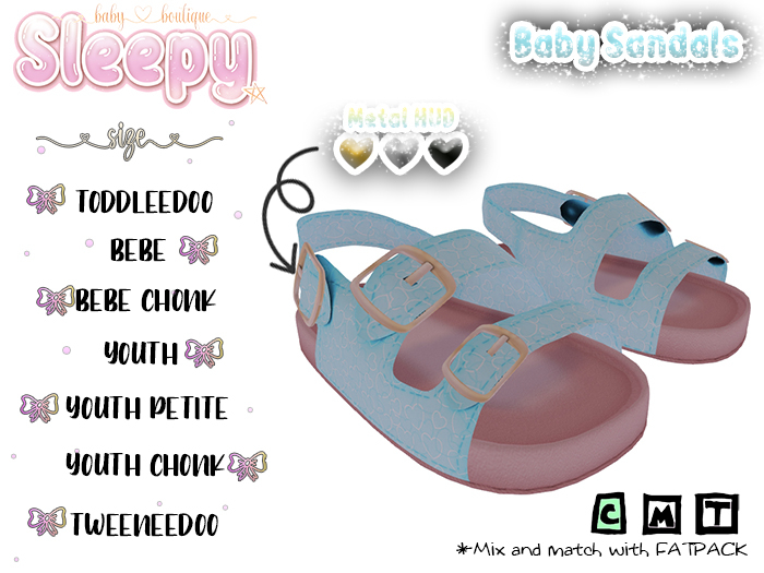 Sleepy. Baby Sandals Blue Hearts