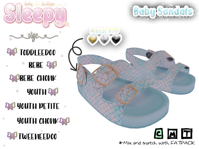 Sleepy. Baby Sandals Blue Mermaid