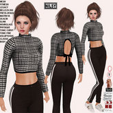 BACK TIED SWEATER AND LEGGINGS,CL&MESH BODY