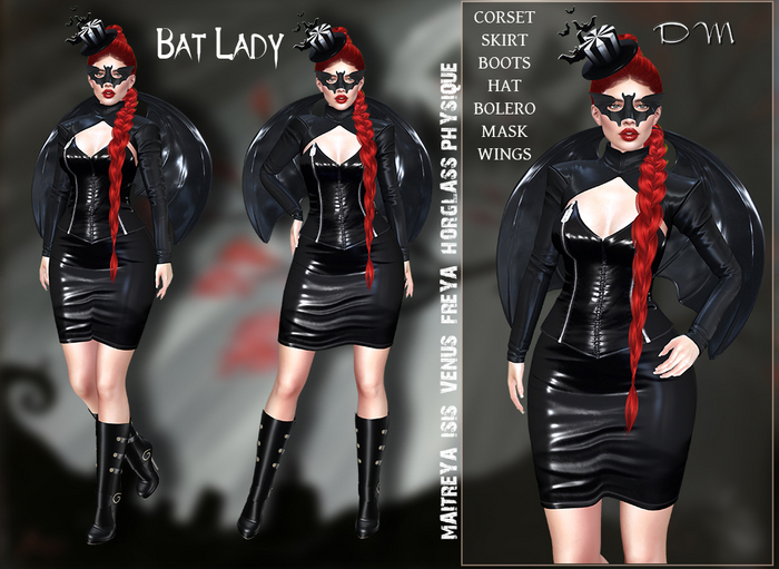 DM ~ Bat Lady Costume Black  ♥ Promo ♥