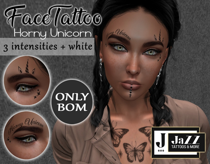 .::MV::. Horny Unicorn FaceTattoo (BOM)