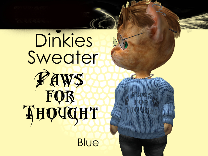 RT - SWEATER- PAWS FOR THOUGHT-BLUE-BAGGED