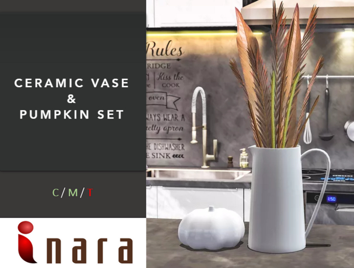 [ID] Ceramic Vase & Pumpkin Set - 50% OFF