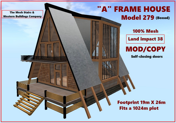 "A" FRAME House. Model 279 38Li 1024m BOXED