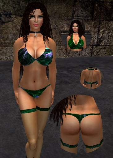 WC Green Swirl Bikini Set