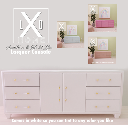 LXO White Base Lacquer Console