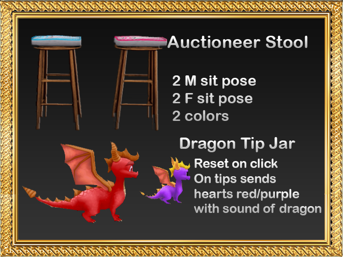 DEMO-RI-AUCTIONEER SET[2 STOOL-2 TIP JARS]