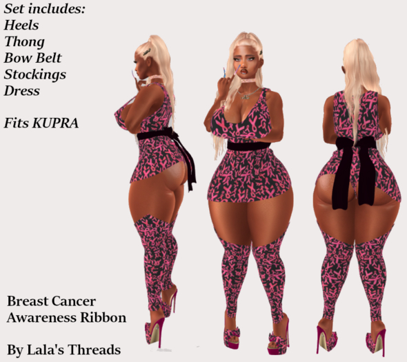 boxed Breast Cancer Awareness Ribbon set Lalas threads