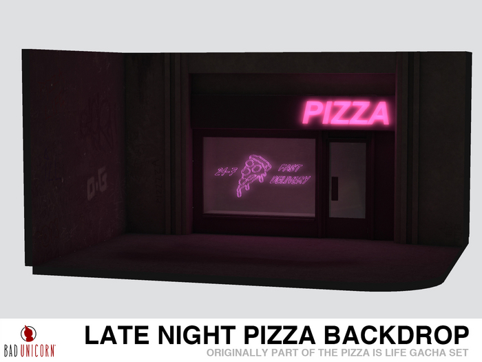 Late Night Pizza Backdrop RARE (Previously - Pizza Is Life Gacha Set)