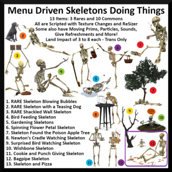 Second Life Marketplace - 13 - Menu Driven Skeleton and Pizza - Boxed