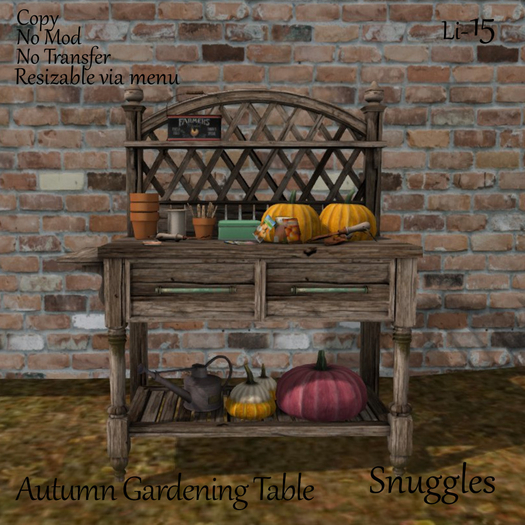 Autumn Gardening Table By Snuggles