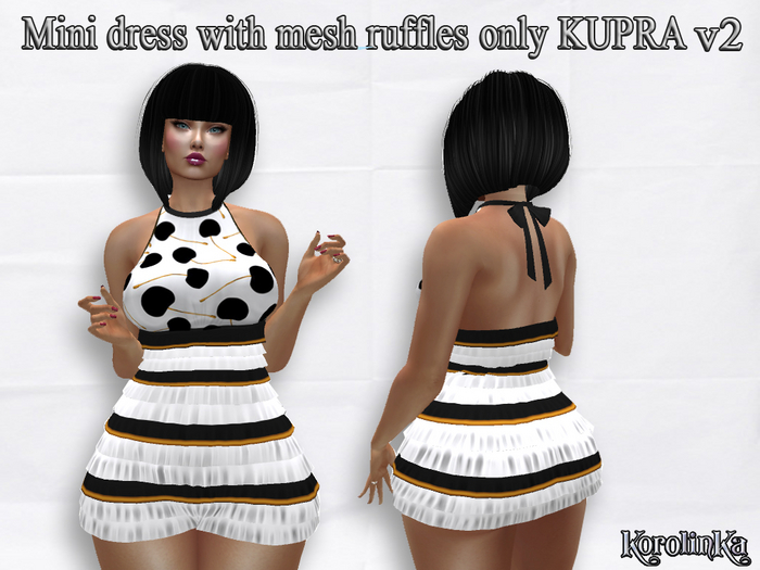 Mini dress with mesh ruffles only KUPRA v2
