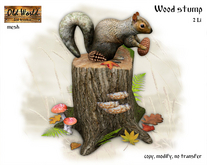 Wood stump with squirrel - Old World - Gadren Decotations - Fall