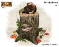 Wood stump with hedgehog - Old World - Gadren Decotations - Fall