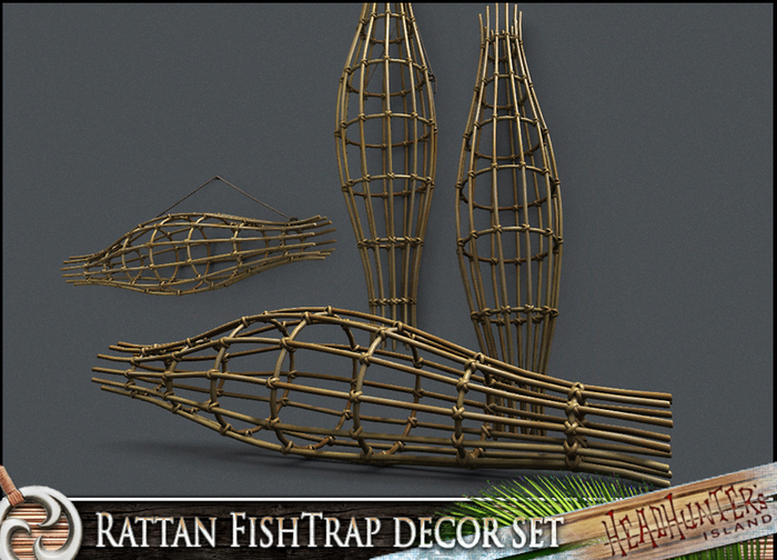 HeadHunter's Island - Rattan Fish Trap Decor set - MESH