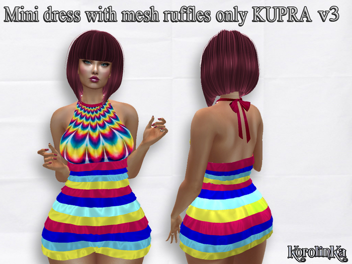 Mini dress with mesh ruffles only KUPRA v3