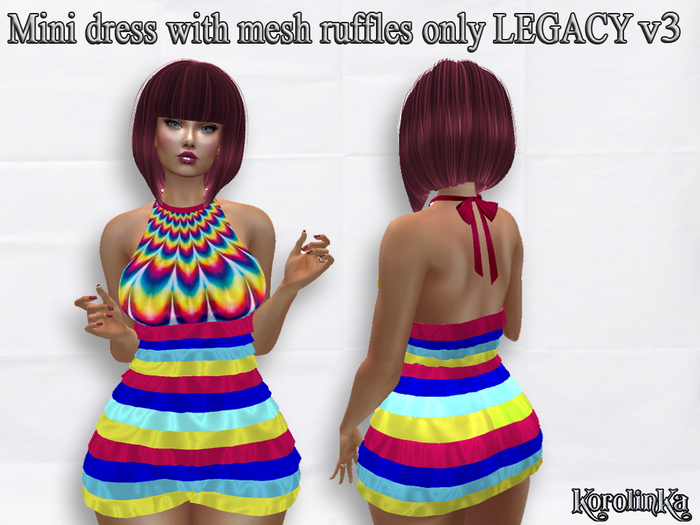 Mini dress with mesh ruffles only LEGACY v3