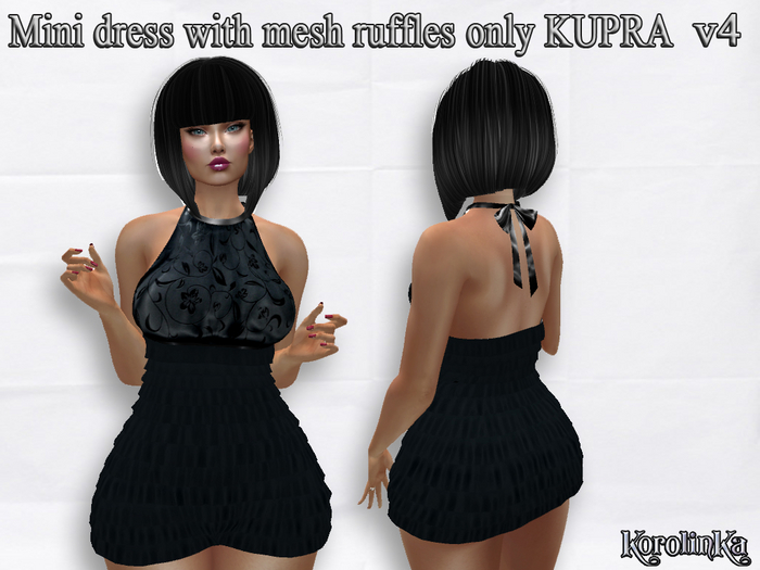 Mini dress with mesh ruffles only KUPRA v4