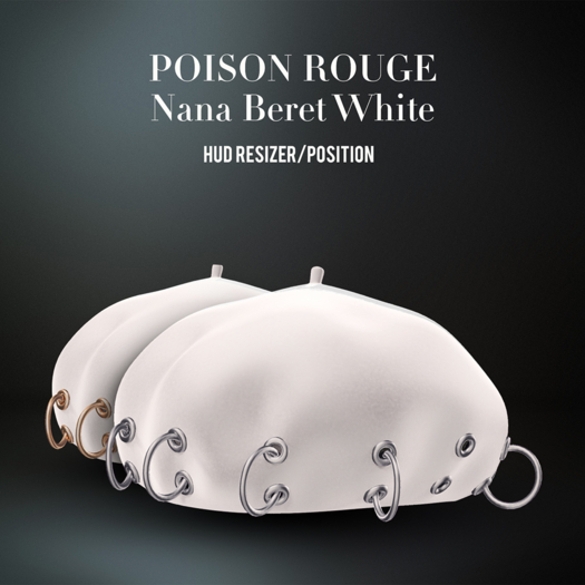 POISON ROUGE Nana Beret White