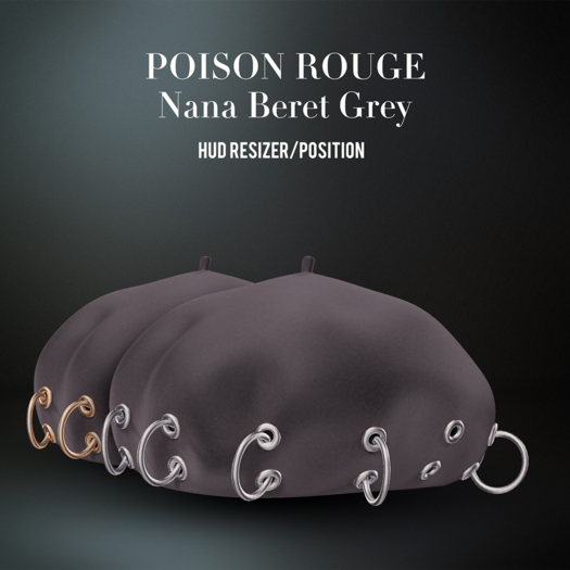 POISON ROUGE Nana Beret Grey