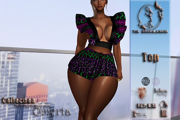 ~DM~ OMERTA TOP  (pink/green)