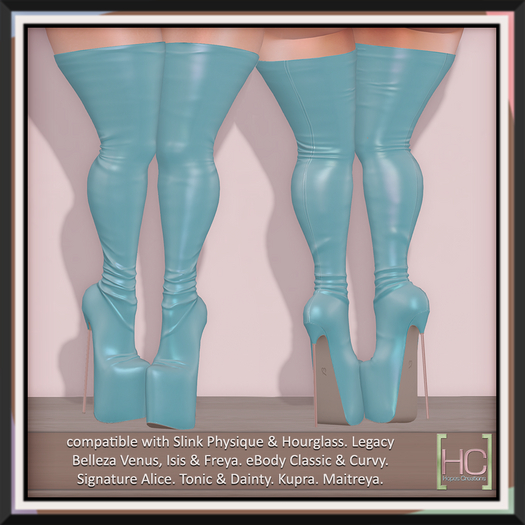 [HC] Aislin Sapphire Vinyl Thigh Boots for Kupra, Legacy, Slink, Belleza, Maitreya, eBody, Signature & Tonic