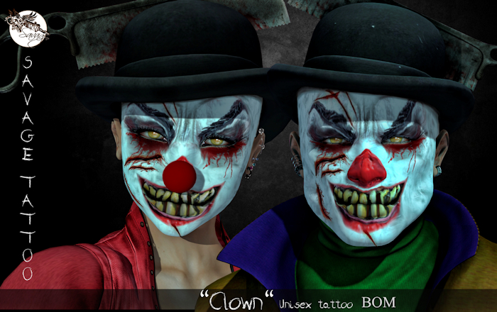 Savage - Clown1 Face Tattoo - Add.