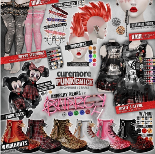 CUREMORE / Punk Chick / Chained Hook / BLACK