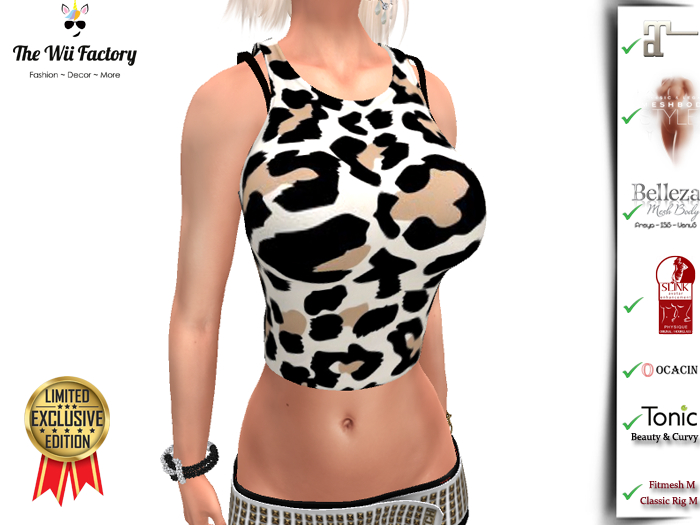 Tank Top Strip Animal Print