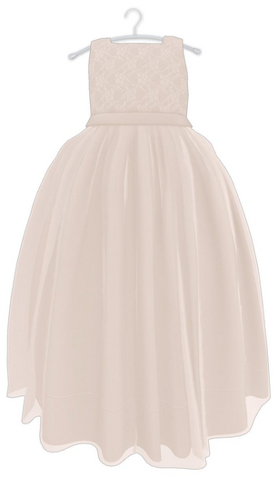 Mia Bebe TODDLER/YOUTH & TD Rena Gown - Eggshell [Add]