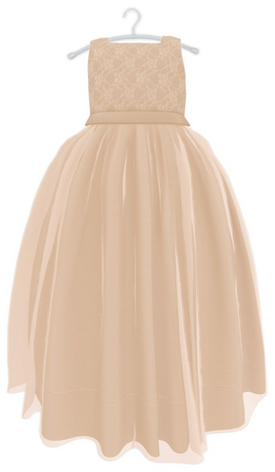 Mia Bebe TODDLER/YOUTH & TD Rena Gown - Cream [Add]
