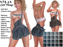 [CT] Jeans Skirt with Straps + Top - Maitreya - Legacy - Slink - Belleza - Ebody - Altamura - Alice - HUD 20 colors