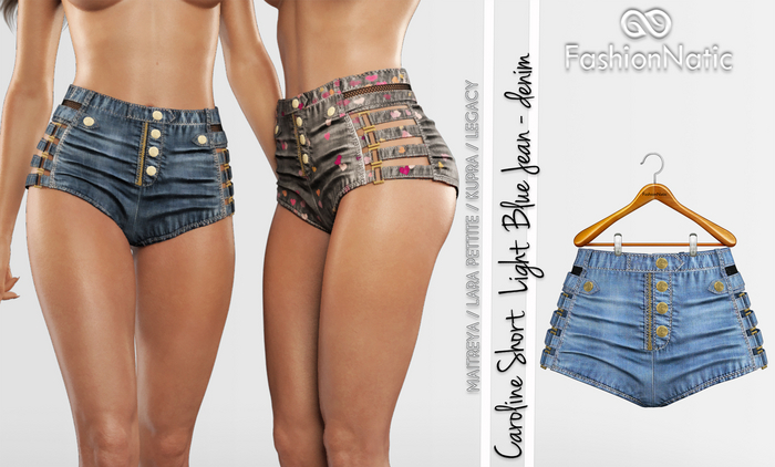 Caroline Shorts Light Blue Jeans - Denim - Maitreya Lara, Lara Petite, Kupra Original, Legacy - FashionNatic