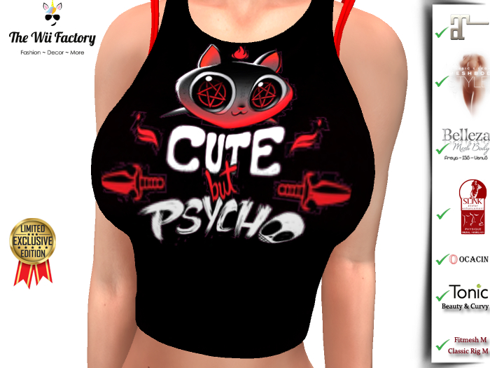 Tank Top Strip Cute But Psycho