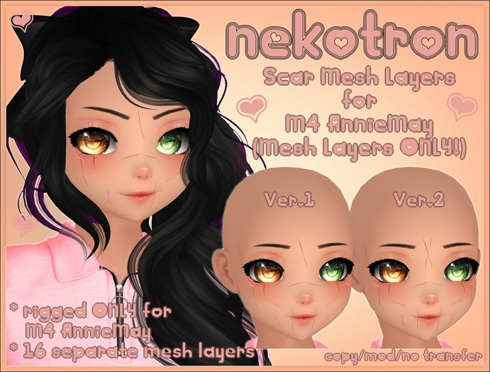 [Nekotron] M4 AnnieMay Scars (Mesh Layers ONLY)