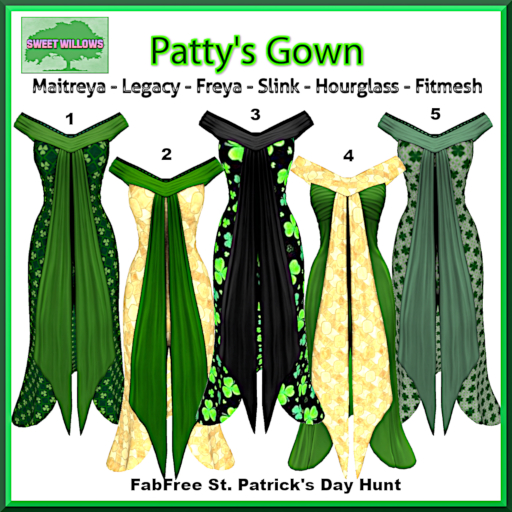 (SW)  Saint Patty's Gown Bonus & HUD (Past Hunt) PROMO