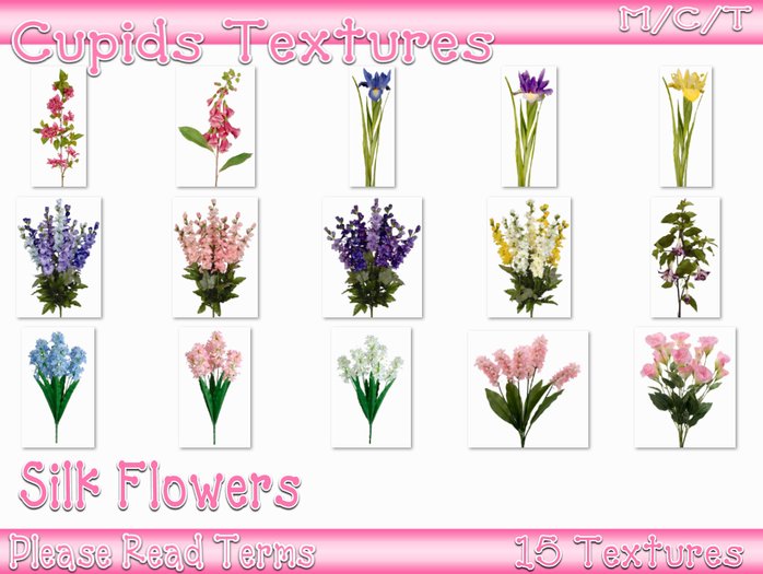 15 Silk Flowers Textures