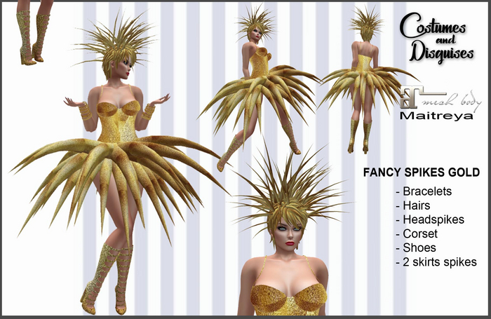 COSTUME FANCY SPIKES GOLD