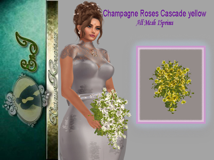 Champagne Roses  Cascade yellow