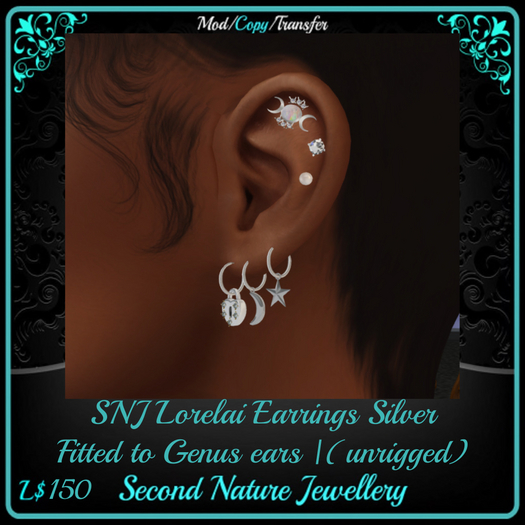 SNJ Lorelai Earrings Silver GENUS Add & Click