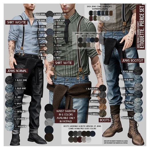 .etiquette. Pierce Jeans Bootcut WashedBlue/ Gianni 