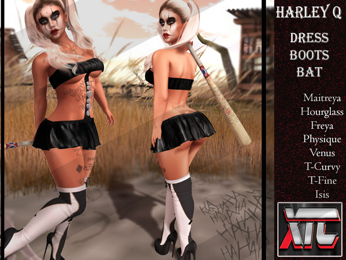 XTC Harley Q  Dress & Sock Heels SET