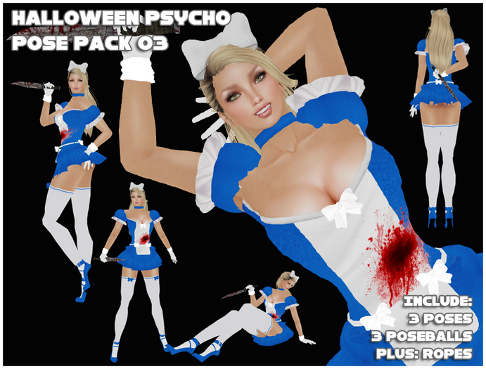 -Aeon- Halloween pose, Psycho Woman pose pack  02