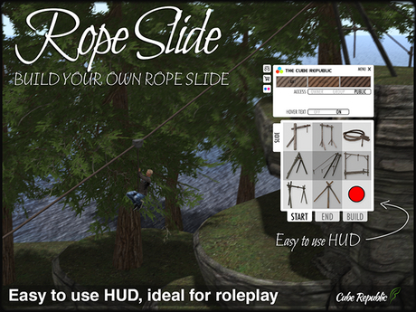 Second Life Marketplace - Mesh Rope Slide, zip line builders HUD ...