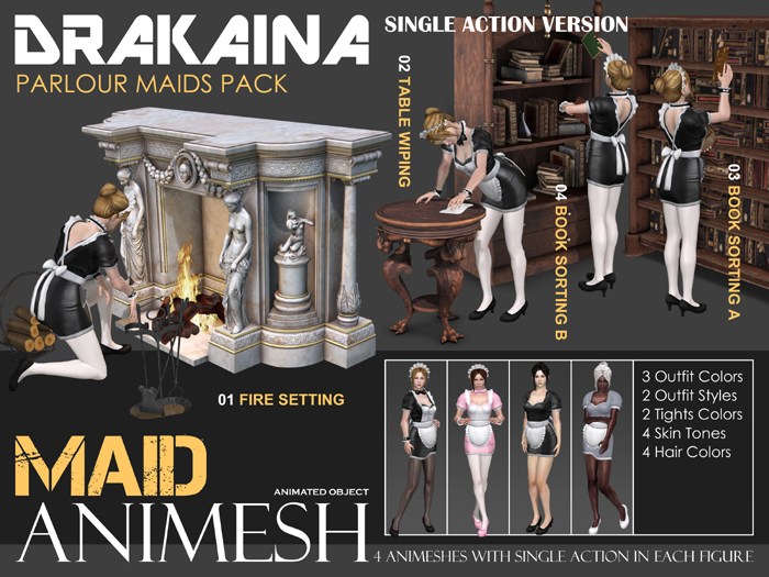 -Drakaina- Animesh Maid Pack2: Parlour Maids