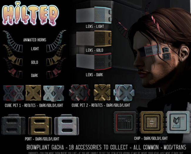 HILTED - Bioimplant Gacha - Horns - Gold (Add Me)