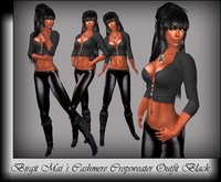 Birgit Mai's Black Cashmere Crop Sweater Outfit   (BOXED)