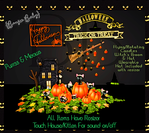 {Boujee Baby}Kitty Haunted Pumpkin Patch Full Set 